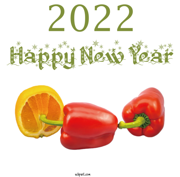 Free Holidays Bell Pepper Habanero Chili Pepper For New Year 2022 Clipart Transparent Background