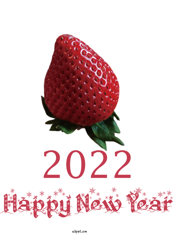 Free Holidays Natural Food Strawberry Berry For New Year 2022 Clipart Transparent Background