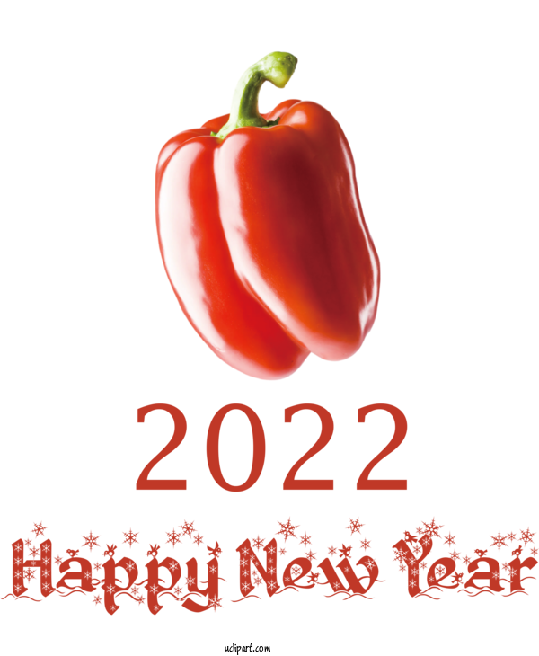 Free Holidays Cayenne Pepper Habanero Bell Pepper For New Year 2022 Clipart Transparent Background