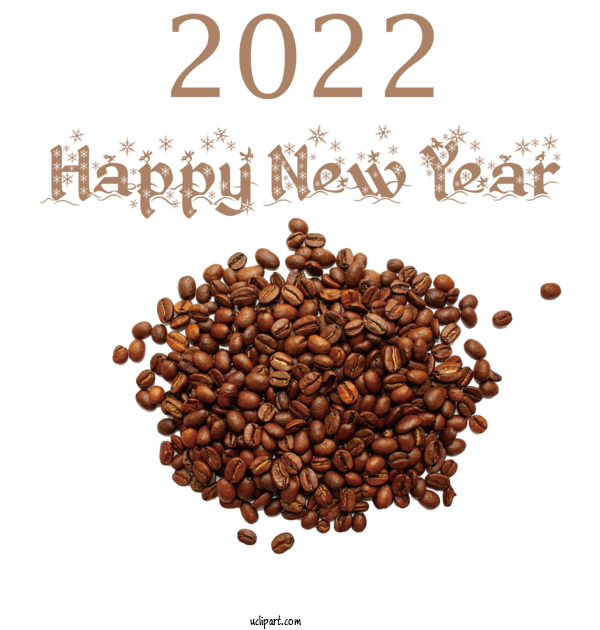 Free Holidays Coffee Jamaican Blue Mountain Coffee Bean For New Year 2022 Clipart Transparent Background