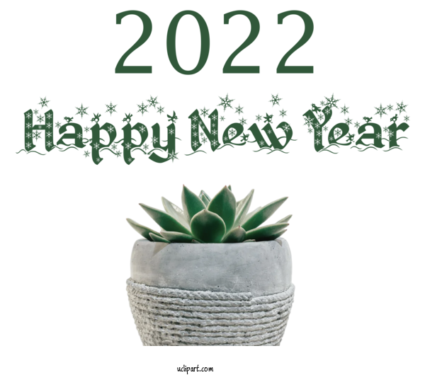 Free Holidays Plant Font Flowerpot For New Year 2022 Clipart Transparent Background