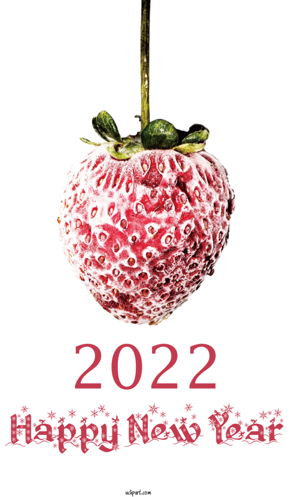 Free Holidays Strawberry Fruit Frozen Strawberries For New Year 2022 Clipart Transparent Background