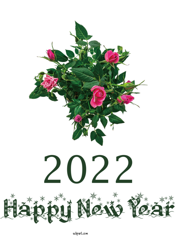 Free Holidays Floral Design Garden Roses Rose For New Year 2022 Clipart Transparent Background