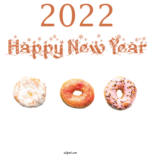 Free Holidays Doughnut Finger Food Snack For New Year 2022 Clipart Transparent Background