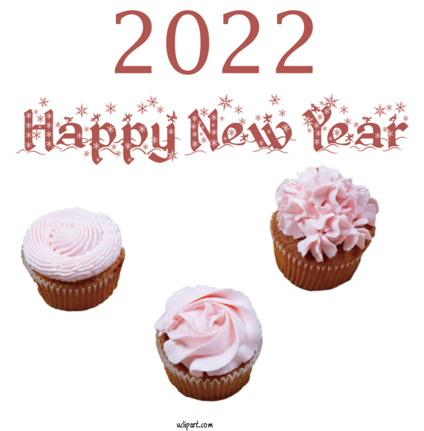 Free Holidays Cupcake Muffin Buttercream For New Year 2022 Clipart Transparent Background