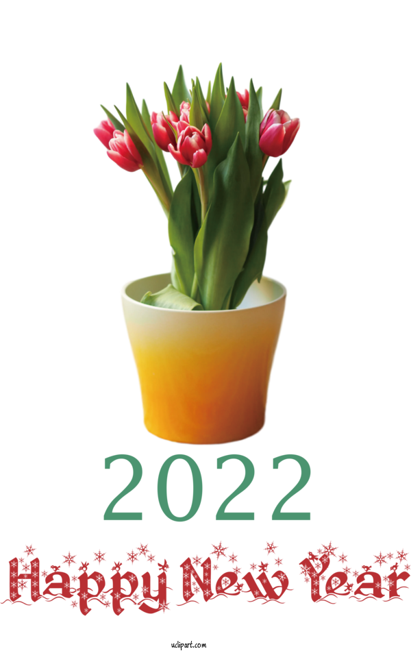 Free Holidays Cut Flowers Flower Flowerpot For New Year 2022 Clipart Transparent Background