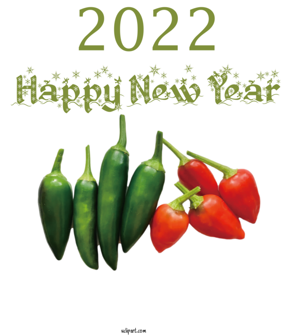 Free Holidays Cayenne Pepper Habanero Jalapeño For New Year 2022 Clipart Transparent Background