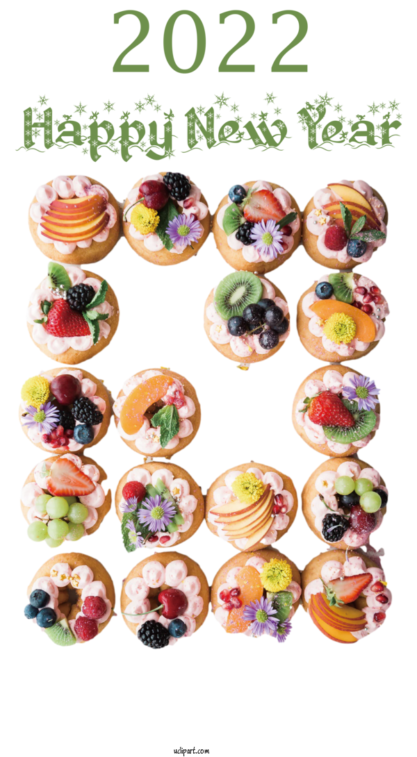 Free Holidays Doughnut French Cuisine Toast For New Year 2022 Clipart Transparent Background