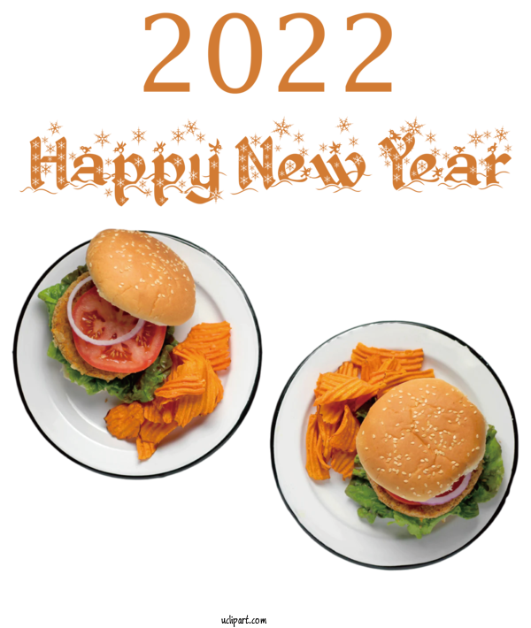 Free Holidays Veggie Burger Burger Vegetarian Cuisine For New Year 2022 Clipart Transparent Background