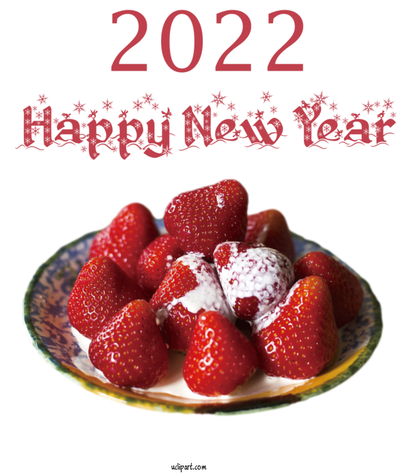 Free Holidays Strawberry Fruit Fruit For New Year 2022 Clipart Transparent Background