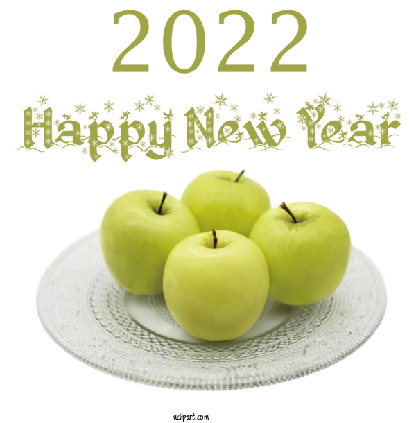 Free Holidays Granny Smith Meter Font For New Year 2022 Clipart Transparent Background
