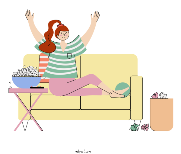 Free Life Design Cartoon Sitting For Alone Time Clipart Transparent Background