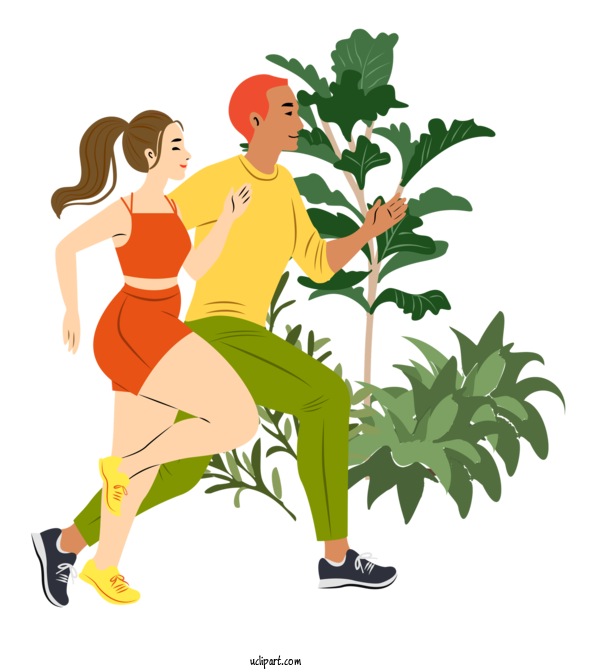 Free Activities Cartoon Drawing For Jogging Clipart Transparent Background