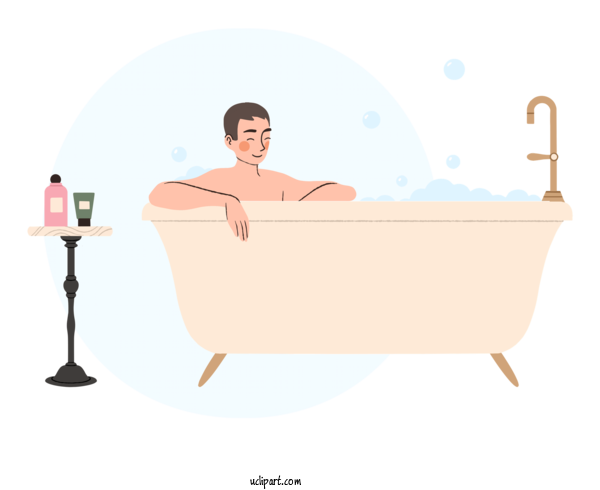 Free Life Bathtub Bathroom Furniture For Relax Clipart Transparent Background