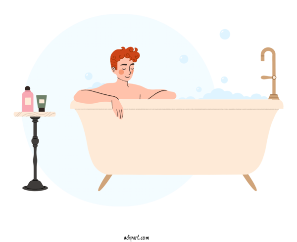 Free Life Bathtub Drawing Cartoon For Relax Clipart Transparent Background