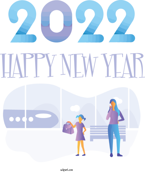 Free Holidays Design Logo Happiness For New Year 2022 Clipart Transparent Background
