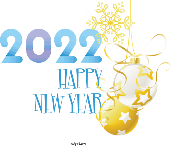 Free Holidays Logo Design Yellow For New Year 2022 Clipart Transparent Background