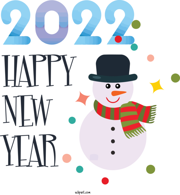 Free Holidays Snowman Ornament Line For New Year 2022 Clipart Transparent Background