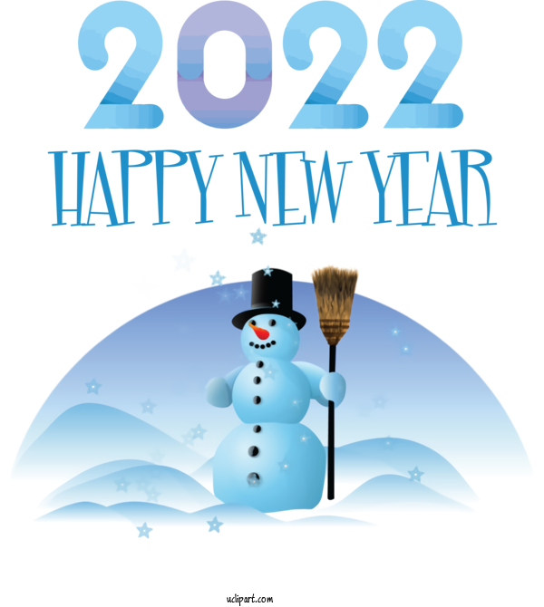 Free Holidays Font Snowman Water For New Year 2022 Clipart Transparent Background