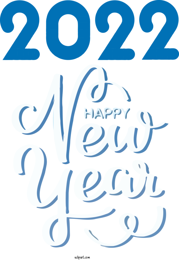 Free Holidays Design Calligraphy Line For New Year 2022 Clipart Transparent Background