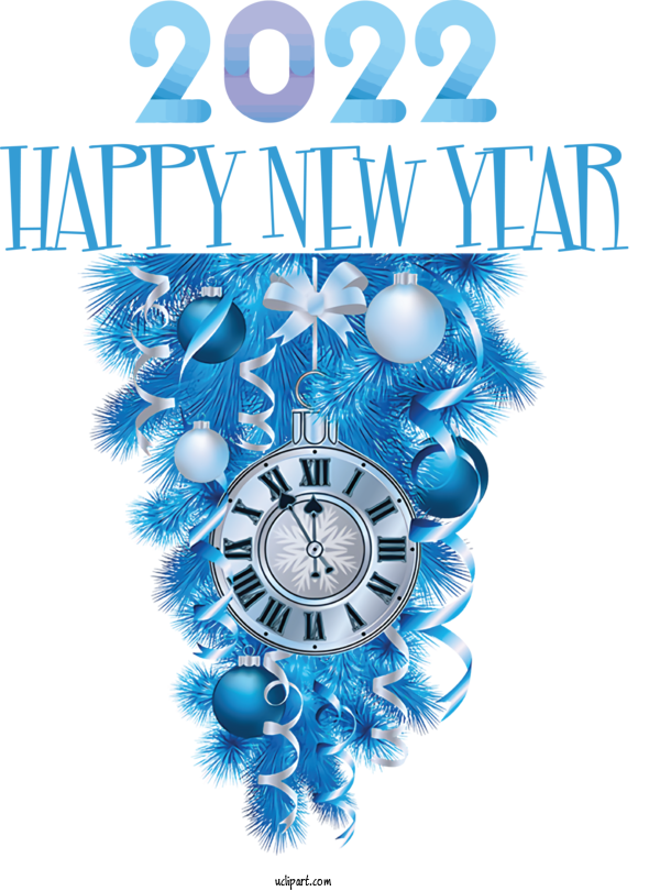 Free Holidays Design Clock Wall Clock For New Year 2022 Clipart Transparent Background