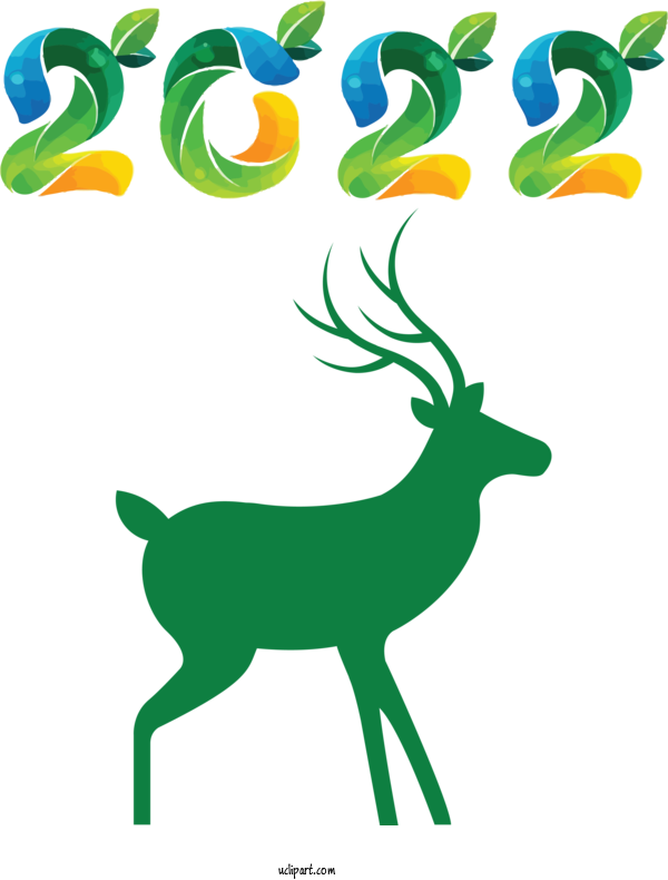 Free Holidays Reindeer Antler Animal Figurine For New Year 2022 Clipart Transparent Background