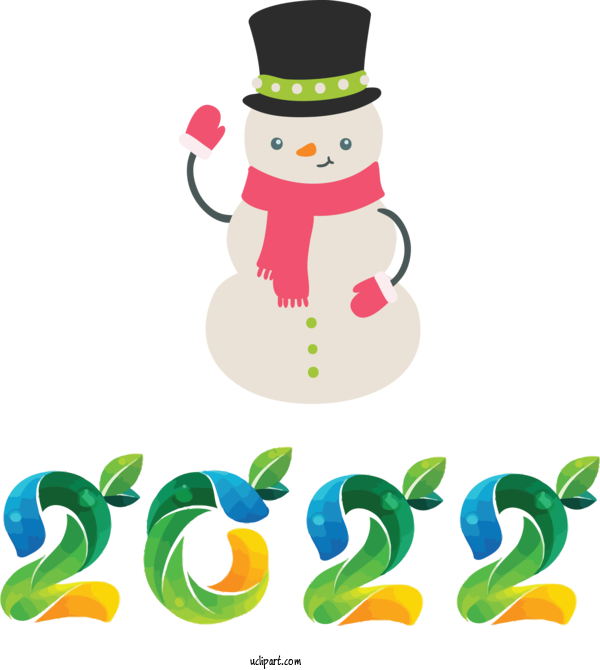 Free Holidays Cartoon Character Line For New Year 2022 Clipart Transparent Background