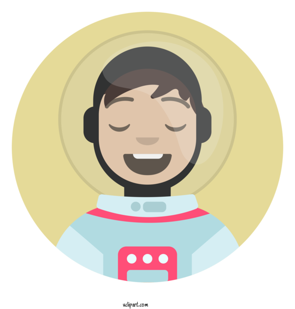 Free Occupations Face Smile Cartoon For Astronaut Clipart Transparent Background