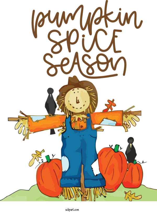 Free Nature Scarecrow Pumpkin Field Pumpkin For Autumn Clipart Transparent Background