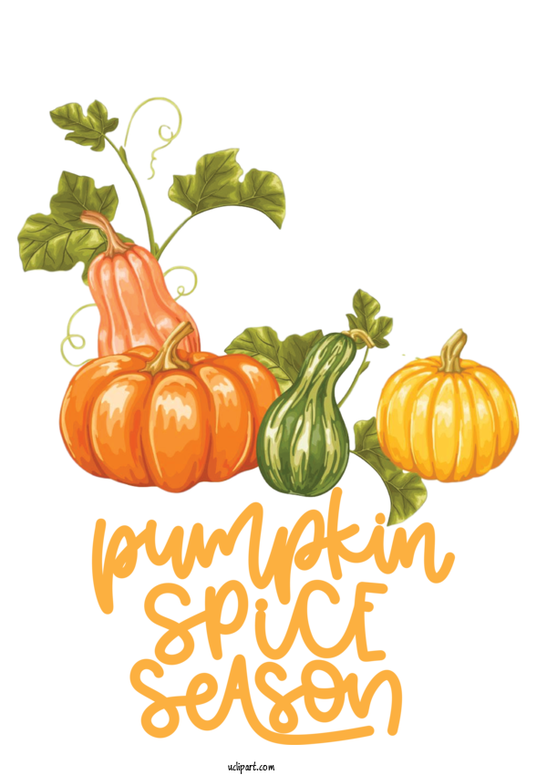 Free Nature Pumpkin Vegetarian Cuisine Vegetable For Autumn Clipart Transparent Background