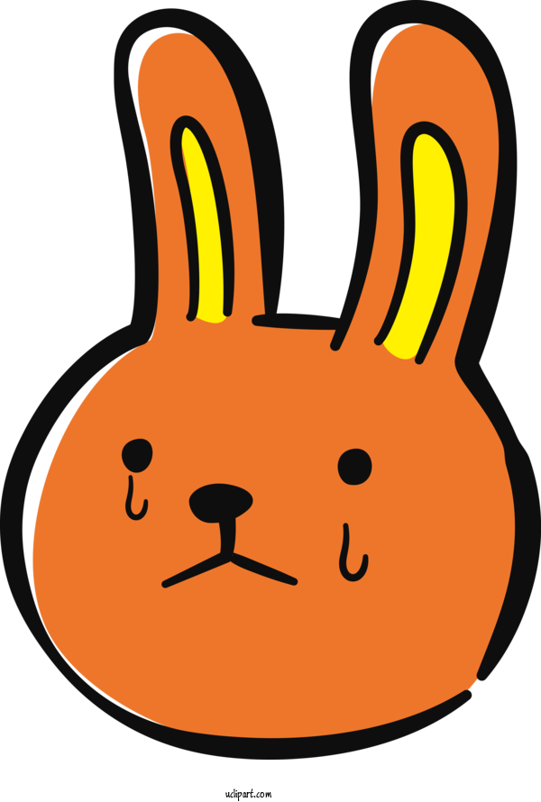 Free Animals Line Art Cartoon Rabbit For Rabbit Clipart Transparent Background