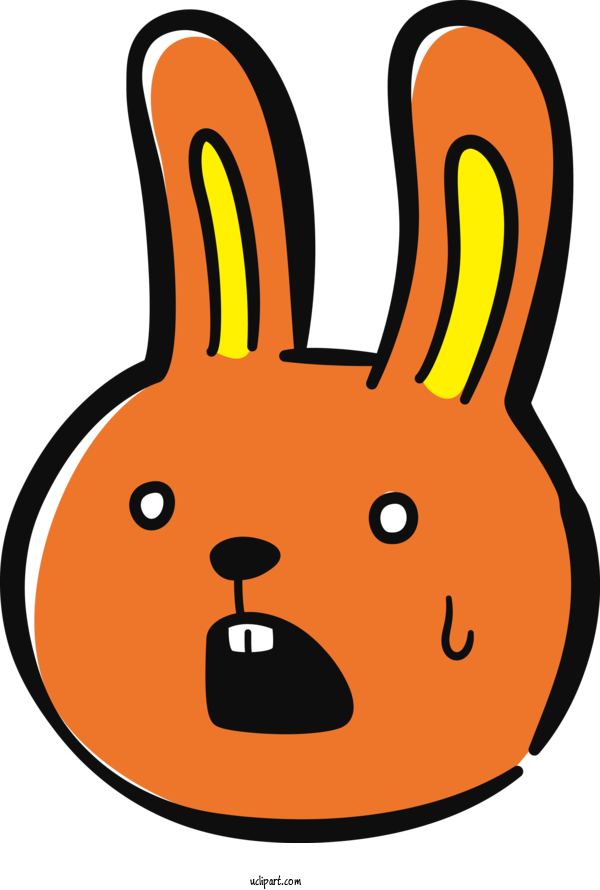 Free Animals Line Art Cartoon Rabbit For Rabbit Clipart Transparent Background