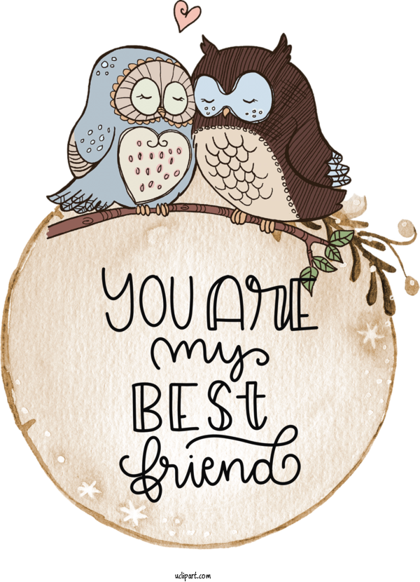 Free Holidays Owls Friend Owl Drawing For Friendship Day Clipart Transparent Background