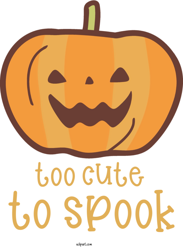 Free Holidays Pumpkin Logo Produce For Halloween Clipart Transparent Background