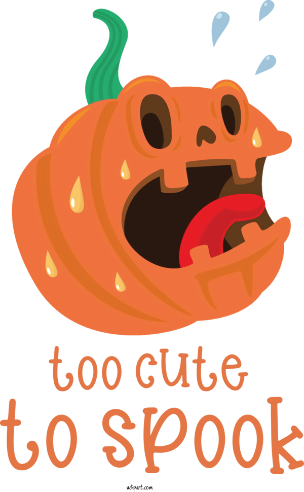 Free Holidays Vegetable Cartoon Pumpkin For Halloween Clipart Transparent Background