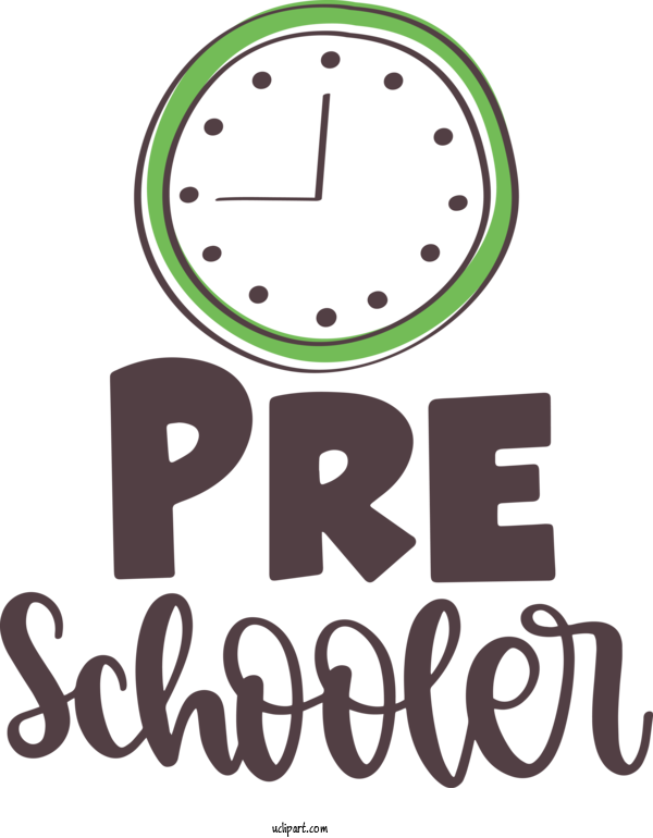 Free School Alarm Clock Logo Wall Clock For Kindergarten Clipart Transparent Background