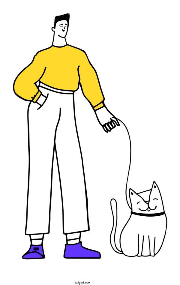 Free Animals Cartoon Line Art Logo For Cat Clipart Transparent Background