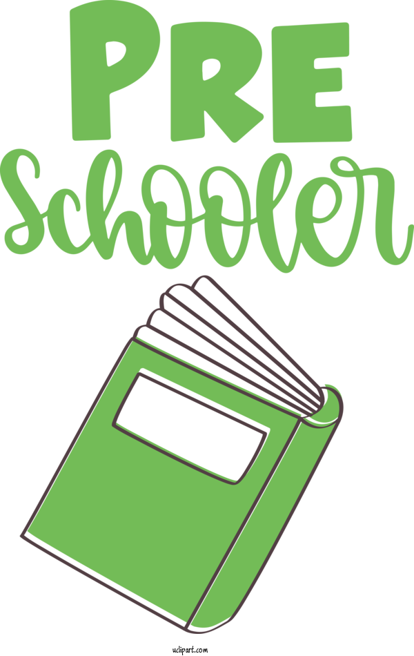 Free School Logo Green Line For Kindergarten Clipart Transparent Background