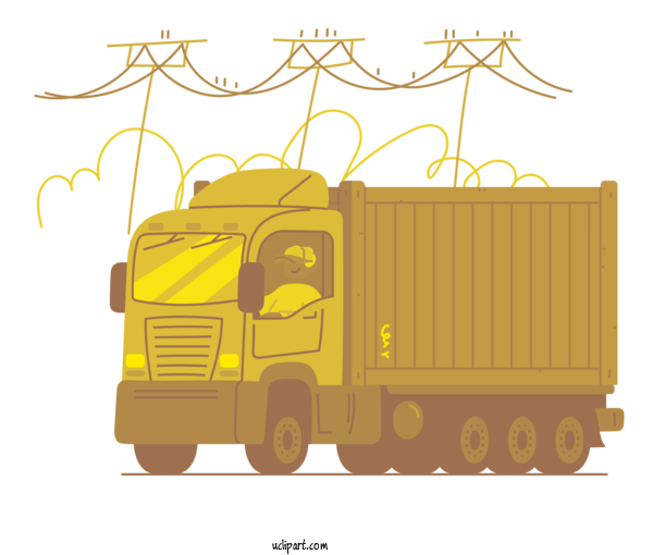 Free Business Public Utility Yellow Cartoon For Delivery Clipart Transparent Background