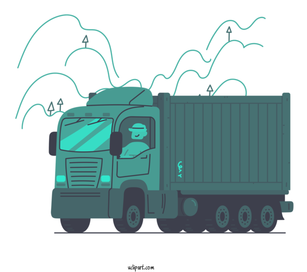 Free Business Commercial Vehicle Freight Transport Truck For Delivery Clipart Transparent Background