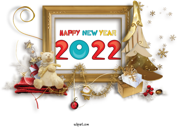 Free Holidays Christmas Day Picture Frame Ornament For New Year 2022 Clipart Transparent Background