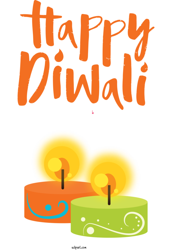 Free Holidays Yellow Line Happiness For Diwali Clipart Transparent Background