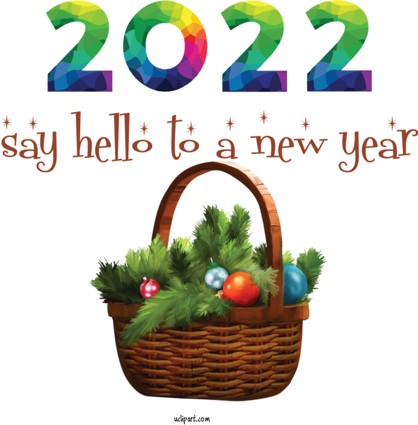 Free Holidays Gift Basket Gift Basket Font For New Year 2022 Clipart Transparent Background