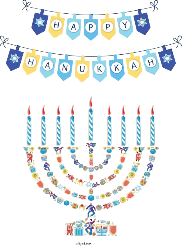 Free Holidays Hanukkah  Temple Menorah For Hanukkah Clipart Transparent Background