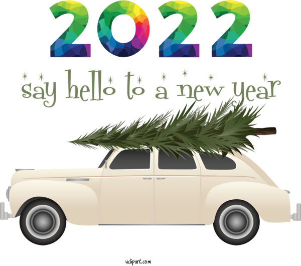 Free Holidays Christmas Day Christmas Tree Car For New Year 2022 Clipart Transparent Background