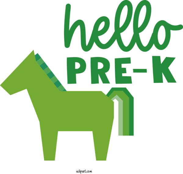 Free School Logo Horse Green For Kindergarten Clipart Transparent Background