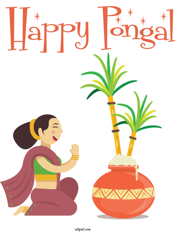 Free Holidays Pongal Makar Sankranti Cartoon For Pongal Clipart Transparent Background