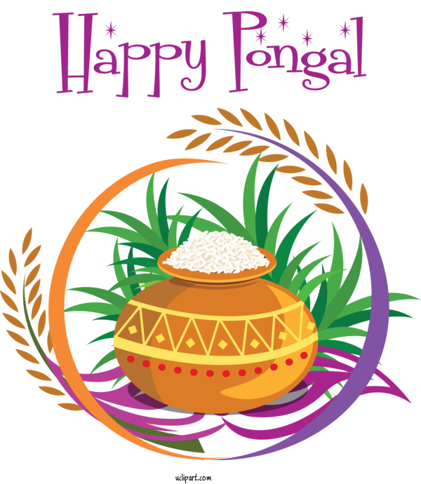 Free Holidays Pongal Wish Festival For Pongal Clipart Transparent Background