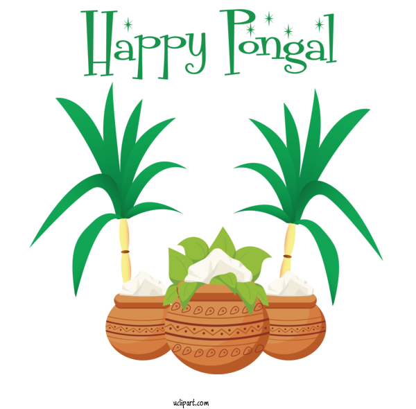 Free Holidays Palm Trees Flowerpot Flower For Pongal Clipart Transparent Background