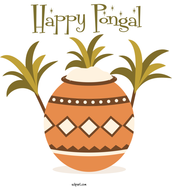 Free Holidays Pongal Drawing Icon For Pongal Clipart Transparent Background